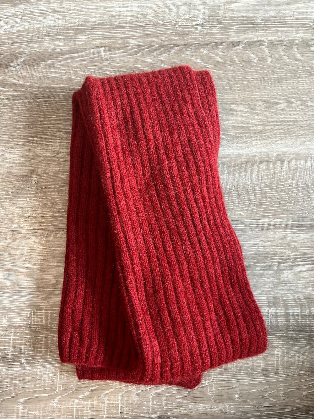 Untouched World Red Ribbed Knit Beanie Hat